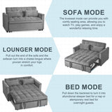 Modern Velvet Loveseat Futon Sofa Couch Pullout Bed, Small Love Seat Lounge Sofa w/Reclining T3411P309627