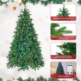 ZNTS 7.5ft Pre-Lit Spruce Artificial Holiday Christmas Tree for Home, Office, Party Decoration, Equipped 97710181