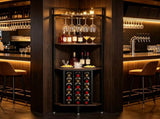 4 Tier Corner Wine Rack with Glass Holder, Storage Shelves and Bottle Display 50861799