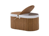 Oval Laundry Hamper with Lid, Handwoven Natural Laundry Hamper 13124070
