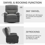 Recliner chair,360 degree rotating swing single sofa chair, equipped with soft cushion and backrest, W1521P265833