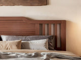 Full Size Platform Bed with Tall Headboard, Solid Bamboo-made Bed with Support Slats, Full Bed W5316P483992