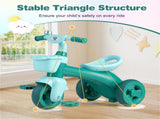 Toddler Tricycle for 3-5 Years - Stable Triangular Structure, Front & Rear Storage Baskets 08145057