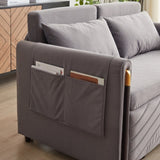 MH 54" Modern Convertible Sofa Bed with 2 Detachable Arm Pockets, Velvet Loveseat Multi-position W1193P254887