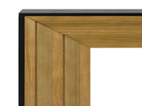 Modern Contrast Console Table with Layered Wood Frame and Black Top W3123P369227