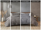 King/Cal King Ruched Fur Down Alternative Comforter Set B035129369