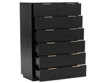 Black P2 Particle Board and Density Board 7241141cm Wavy Pattern Drawer Front Six-Level Seven-Drawer 52145861