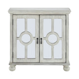 Classic Storage Cabinet Antique White 1pc Modern Traditional Accent Chest with Mirror Doors Pendant B011P169760