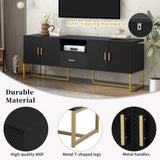 U-Can Modern TV Stand for TV up to 70 Inches,TV Cabinet with 1 Drawer, 2 Cabinets and Metal Legs, N724P198472B