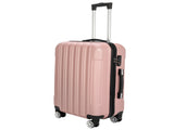 ABS Trolley Case 20in 24in 28in 3PCS Suitcase Set Striped Textured Suitcase Rose Gold 61816189