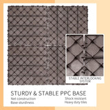 Plastic Interlocking Deck Tiles, 11.8"x11.8", Patio Flooring Outdoor Waterproof All W2882P204154
