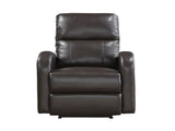 Power Reclining Chair 1pc Brown Faux Leather Upholstered Modern Contemporary Power Motion Reclining B011P233934