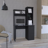 Carson Computer Desk with Hutch, Single Door Cabinet, Expansive Work Surface and 3-Tier Storage B200P188877