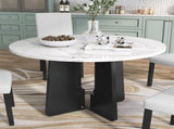 Round Dining Table for 4, 43-Inch Faux Marble Top, Mid-Century Modern Round Dining Table for Cafes, N752P245707K