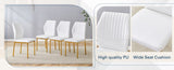 Luxury Simple Chair - Set of 4 White PU Material High Resilience Dining Chair with Metal Gold W1151P282689