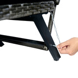 1 PCS Patio Wicker Side Foldable Bench Patio Backyard Conversation Bench Grey Wicker Dark Grey W329P285874