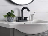 Bathroom Faucet 2 Handle Centerset Sink Faucet with Pop Up Drain Assembly, 4 Inches 02408026