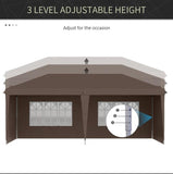 Pop Up Canopy party Tent with 4 Sidewalls 10' x 20' , Coffee-AS Prohibited by 53917092
