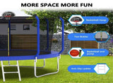 12FT Trampoline with Basketball Hoop, ASTM Approved Reinforced Type Outdoor Trampoline with K1163P317487