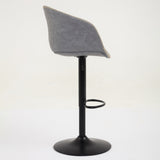 Adjustable Swivel Bar Stools, Mid-Century Modern PU Leather Upholstered Counter Height Bar Stool, W1143P173512