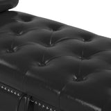 ZNTS Black, PU Leather, Metal Feet Upholstered Ottoman Bedroom Lounge Ottoman Flip Top Storage Sofa Bench 30930890