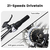 A2460 Bike 24 Inch Wheels, 21-Speed Full Suspension Mens Womens Trail Commuter City W2563P280837