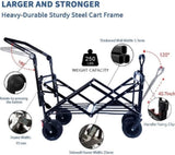 Collapsible Wagon Heavy Duty Folding Wagon Cart with Removable Canopy, 4" Wide Large All Terrain 25568368