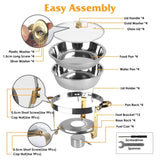 4 Pack Round Chafing Dish Buffet Set,Stainless Steel 4.76QT Round Buffet Servers and Warmers, Thick 57843550
