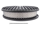 12" Oval Fully Finned Black AluminumElement Suit 4 Barrel Carbs Air Cleaner Fits for SBC Classic 81079775