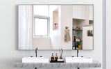60*36" Oversized Modern Rectangle Bathroom Mirror with Silver Frame Decorative Large Wall Mirrors W708140625