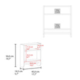 BOTIQ 19.7" H x 17.7" W Mirror Medicine Cabinet with Towel Rack White, One door with Two interior B200P240243