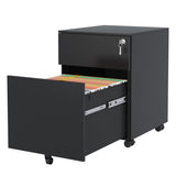 ZNTS 2 Drawer Mobile File Cabinet with Lock Steel File Cabinet for Legal/Letter/A4/F4 Size, Fully W252125343