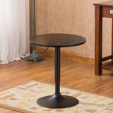 ZNTS Belham Black Round Top Adjustable Height with Black Leg And Base Metal Bar Table T2574P165134