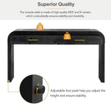 TREXM Unique Retro Silhouette Console Table with Open Style, Two Top Drawers for Entrance, Dinning WF317094AAB