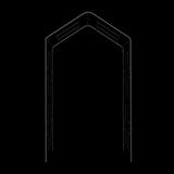 Metal Garden Arch L56.3'' x W16.93'' x H94.5'' Climbing Plants Support Rose Arch Outdoor Black 14900474