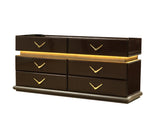 Modern Style 6- Drawer Dresser Made with Wood in Brown B009P155280