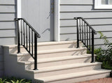 Matte Black Outdoor 2-Step Iron Handrail 08040361