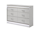 Glam Modern 6-Drawer with Crystal Accents, LED Lighting and White Lacquer Finish B009P243212