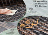 Outdoor PE Wicker Side Table with Storage, Small Patio Storage Bin Container for Hose Cushion Towel, 06931432