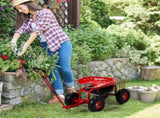 Rolling Garden Work Seat with Wheels, Garden Scooter with 360 Degree Swivel Seat Extendable Handle 72863144