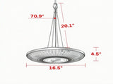 750W 1500W Dual Power Hanging Patio Heater with LED Black 94734824