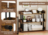 3-Tier Industrial Bookshelf with Anti-Falling Guardrails, 33 LBS Per Shelf Storage Organizer 30941632