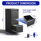 ZNTS 3 Drawer Metal Vertical File Cabinet with Lock Office Home Steel Vertical File Cabinet for A4 52558966