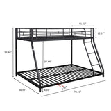 ZNTS Metal Twin over Full Bunk Bed/ Heavy-duty Sturdy Metal/ Noise Reduced/ Safety Guardrail/ CPC W42752468