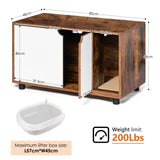 ZNTS Cat Litter Box Enclosure, Hidden Cat Washroom, Kitty End Table, Furniture Style with Double W1687P181870