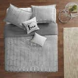Full/Queen Metallic Printed Duvet Cover Set B03596036