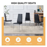 Grid armless high backrest dining chair, black chair and 6-piece set of electroplated metal legs, W1151107275