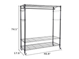 3-Tiers Large Size Heavy Duty Wire Shelving Garment Rolling Rack Clothing Rack 24162774