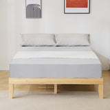 Basic bed frame, painted surface, pine wood, original wood color, Queen 202*151*30.5cm wooden bed, 72550881