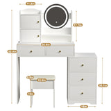 Fashion Vanity Desk with Mirror Lights for Makeup Cushioned Chair, Vanity Mirror with Lights W2699P214617
